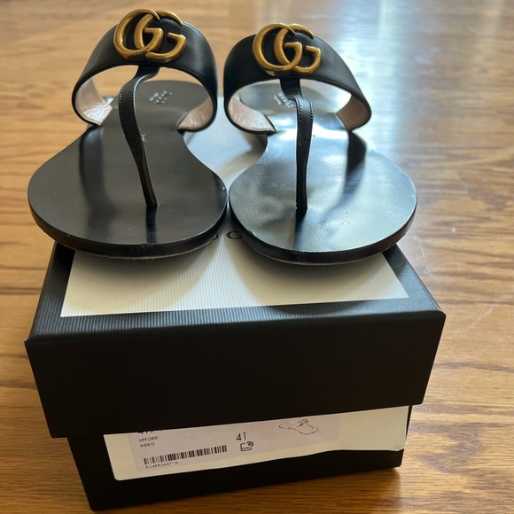 Gucci Leather thong sandal with Double G in size 41 - Picture 4 of 13